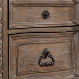 Transitional Rustic Natural Tone 1pc Nightstand Only Solid wood 3-Drawers Bronze Round Knobs Bedside B011139601