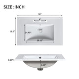 30'' Bathroom Vanity with Ceramic Sink Combo Set, Solid Wood Frame Modern Bathroom Storage N710P194128Z