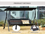 2-Seat Outdoor Patio Swing Chair-Black 70793553