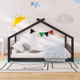 Full Size House Bed Wood Bed, Espresso N708P182786P
