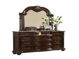 Traditional Style 11-Drawer Dresser With Metal Handle Pulls Made with Wood in Dark Walnut 808857686893