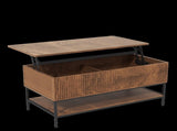 Lift Top Coffee Table 39.4 Inch Rectangle, Farmhouse Style with Hidden Storage & Lower Shelf, Sturdy T2398P411963