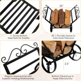 Mobile Firewood Storage Rack - 110 lbs Capacity Steel Frame, 5" Wheels 33307865