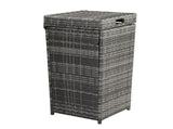 With Top Cover Iron Frame Rattan Trash Can Gary Gradient 49962159