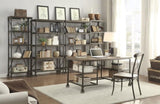 Modern Traditional Aesthetic 1pc Writing Desk with 4x Shelves Metal Casters Natural Finish and B011P232135