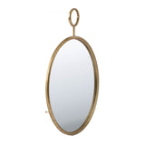 22" x 28" Circle Wall Mirror with Gold Iron Frame, Accent Mirror for Living Room, Entryway, Office W2078124345
