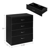 ZNTS [FCH] Modern Simple 4-Drawer Dresser Black 67789972