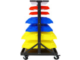 6-Tier Dual-Sided Rolling Bin Rack , 350 Pound Capacity, Includes 60 Organizer Bins, with Tray and W465P202988