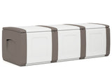 80 Gallon Extra Large Outdoor Deck Box Waterproof PP Storage Box with Lockable Lid-Beige 71337530