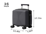 Non-TSA customs lock 5-in-1 PP trolley case, 12in, 16in, 20in, 24in, 28in, PP, dark gray 12768570