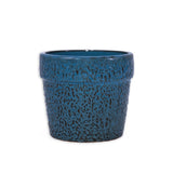 Handmade Ceramic Planter Set of 3, 15/12/9 Inch Diameter, Blue Textured Pattern, for Succulents & W3273P321470
