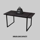 59 " dining table modern industrial rectangular MDF black , 4-6 people, 1.5" thick engineering wood 28112889