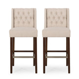 Modern Minimalist Metal Leg Stool, Beige, 30" Height, High Density Fabric Seat, Commercial Grade 70678.00FBGE