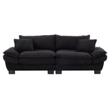 Corduroy Sofa Sleeper Couch Loveseat Sofa with Pillows Comfy Upholstered Deep Seat Sofa for W676P184130