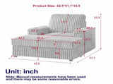 42.5-inch corduroy single recliner with backrest pillow, cup holder design, storage footrest, W834P375116
