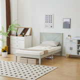 Twin Size Solid Wood Platform Bed Frame with Headboard Gray Wash 79929516
