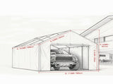 12 x 20 ft Carport Replacement Side Wall, Heavy-Duty Waterproof & UV-Protected Garage Tent Tarp with 25185599