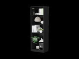 Zachary Black 5-Shelf Slim Bookcase B062P175813