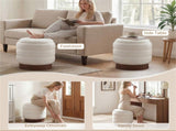 Round Rotating Storage Footstool with Solid Wood Frame, No Assembly Required Makeup Chair with 5.5 89655409