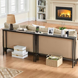 2 Pack 39.4" Narrow Console Sofa Table with Power Outlets and USB Ports, Long 80830381