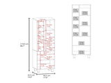 Storage Cabinet, 2 Doors, 9 Shelves, 4 Legs, White B097P350297