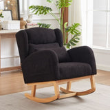 27.2"W Modern Accent High Backrest Living Room Lounge Arm Rocking Chair, Two Side Pocket W834P178246