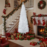 6FT Christmas Tree Slim Pencil Artificial Plant 390 Realistic Branch Tips Plastic Stand White Indoor 68373116