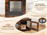 2-in-1 Dog Crate End Table - Rustic Brown, 88lbs Capacity, Farmhouse Style, 32.5"x18.5"x23.5" 48731244