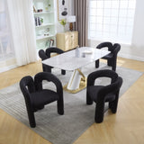 COOLMORE Contemporary Designed Velvet Fabric Upholstered Accent/Dining Chair /Barrel Side Chairs W395P224763