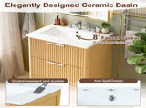 24 inch Modern Luxury Bathroom Vanity with Ceramic Sink, Bathroom Cabinet with Open Shelf and Closed N710P411251P