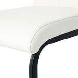 Modern White PU dining chair living room chair upholstered chair, black metal chair leg design, W210P199091