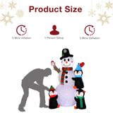 ZNTS 6ft With 3 Penguins, 4 Light Strings, 1 Colorful Rotating Light, Inflatable, Garden Snowman 98246671