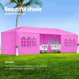 10x30' Wedding Party Canopy Tent Outdoor Gazebo with 8 Removable Sidewalls Pink Color W1205P299559