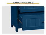 2-Drawer 2-Cabinet-Door Vertical-Grain MDF Painted Bathroom Cabinet 23.62*11.81*43.31in Blue 76060550