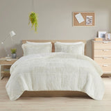 Full/Queen Shaggy Long Fur Comforter Mini Set B03595903