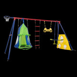 ZNTS XNS092 rinbow colour interesting four function swingset with net swing and face to face metal W1711P208397