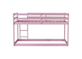 Solid Wooden, Solid Rubber Wooden Twin over Twin Loft Bed with Ladder, with Bed Platform of W504P191672