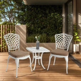 Bistro Set 3 Piece Rustproof Cast Aluminum Patio Furniture Sets 2 Chairs and 1 Round Table Outdoor, W640P251293