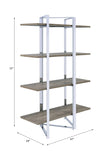 Natural and Chrome 4-Shelf Bookshelf B062P209196