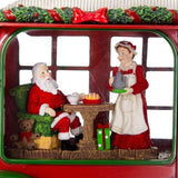 11.3x4.4x8"H Christmas Plastic/Resin Camper With Mr & Mrs Santa Tea Time Led/Water Spinning/2 Way W2078P254693