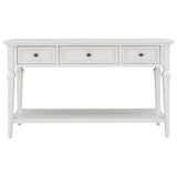 ZNTS TREXM Classic Retro Style Console Table with Three Top Drawers and Open Style Bottom Shelf, Easy WF199599AAK