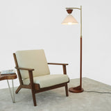 Contemporary Floor Lamp Zensa Brown Floor Lamp 110V, Standing Light for Living Room Centerpiece, B183P315130
