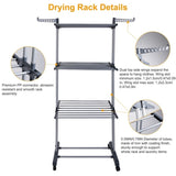 ZNTS Clothes Rack Rolling Collapsible Laundry Dryer Hanger Stand Rail Shelve Wardrobe Clothing 66005326