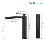 Single Hole Single-Handle High-Arc Modern Bathroom Faucet in Matte Black W105963375