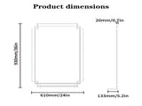 24*36 Ines Modern Vanity Mirror with Multi-functional Shelf, Large bathroom Mirror, Black Frame W708P421807