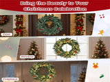 24" Pre-Lit Christmas Wreath - 20 Warm White LEDsPine ConesRed Berries 83366207