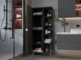 Smokey Oak 5-Shelf Linen Cabinet B06280252