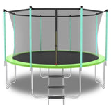 ZNTS 12ft Green Outdoor Toddler Trampoline with Enclosure Safety Net Jumping Fun Trampoline, heavy-duty 31935838