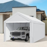 ZNTS Carport, 10×20 Heavy Duty Portable Carport Garage Tent for Outdoor Storage Shelter white W1350P176013