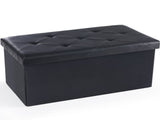 30 Inch Folding Ottoman With Storage Bench, Bedside Storage Bench With Leather Top Cover and 19727612